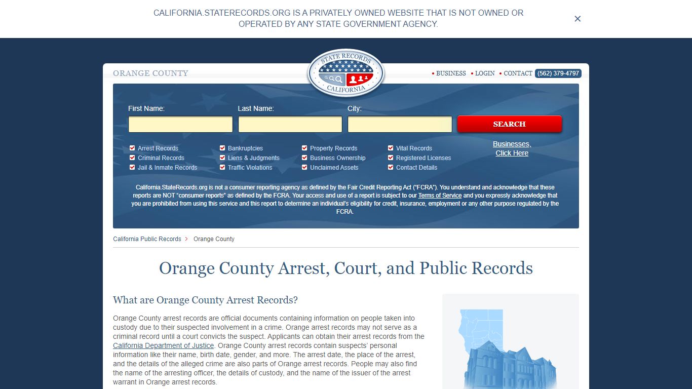 Orange County Arrest, Court, and Public Records